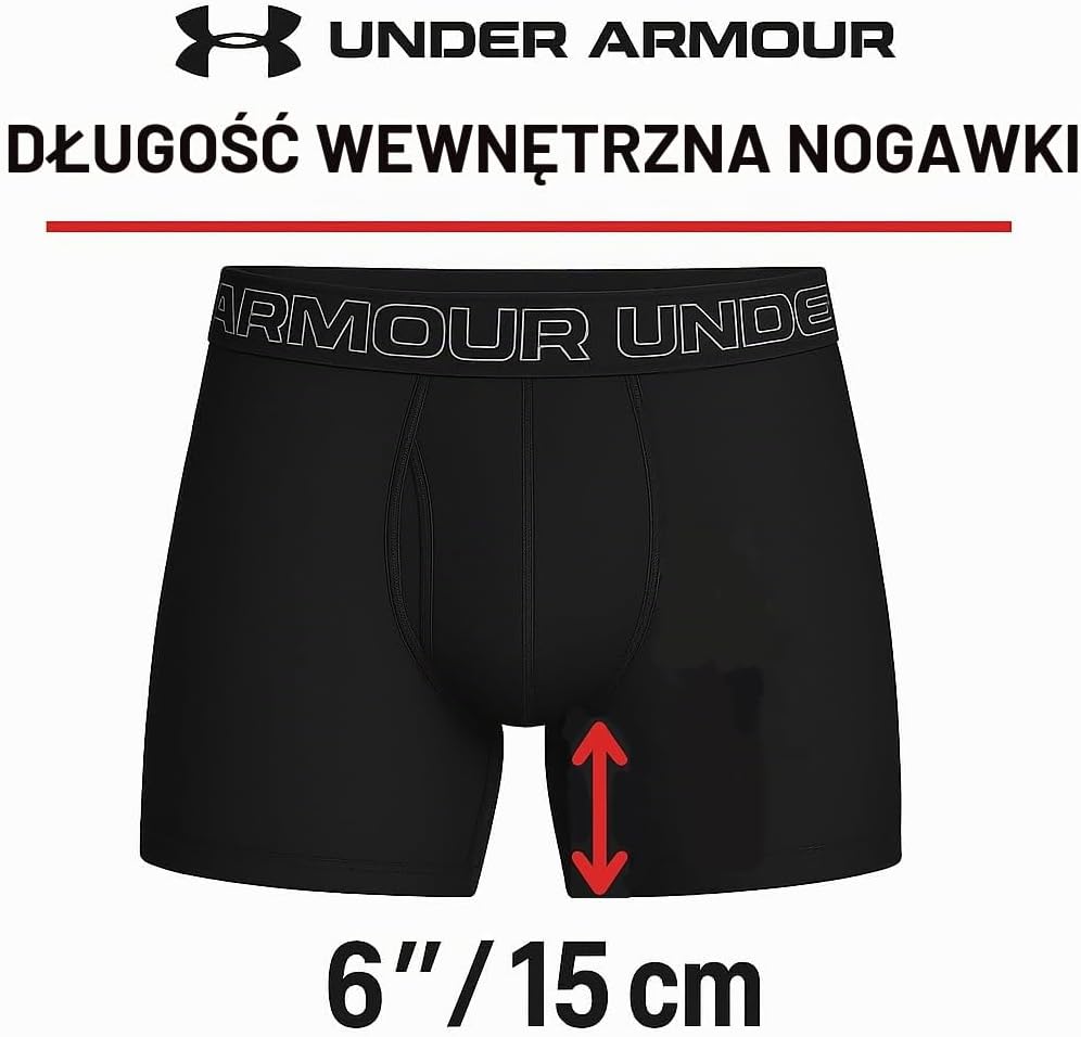 Under Armour Bielizna męska 15 cm Performance Tech Boxerjock - 3-pak, Czarny/szary/moro, L