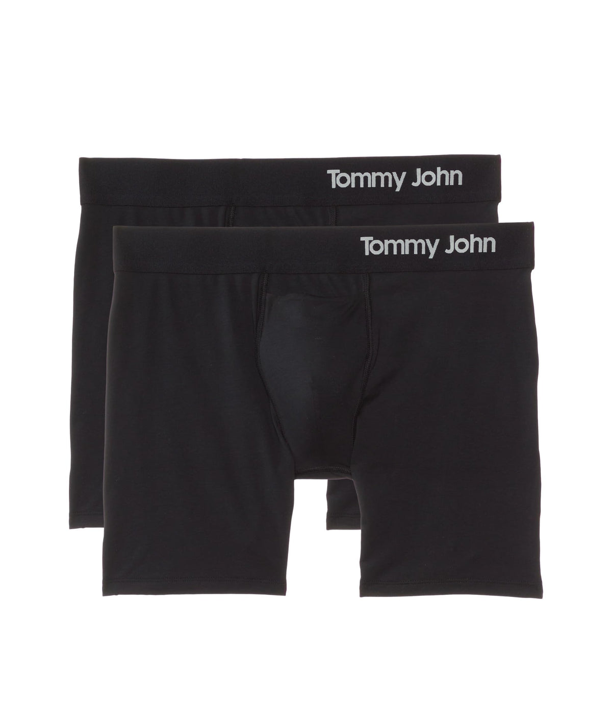 Tommy John Men’s Boxer Brief 8” Underwear - Cotton Basics Boxers with Supportive Contour Pouch