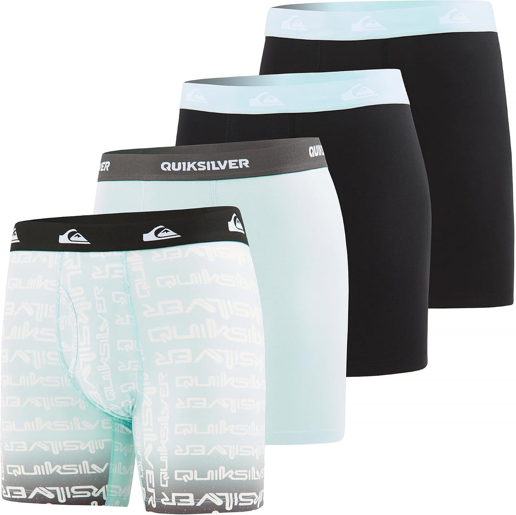 Quiksilver Mens Underwear, 4 Pack Supersoft Brushed Polyester Boxer Briefs