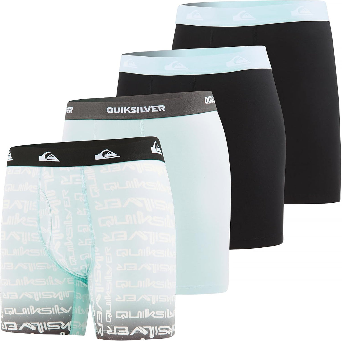 Quiksilver Mens Underwear, 4 Pack Supersoft Brushed Polyester Boxer Briefs