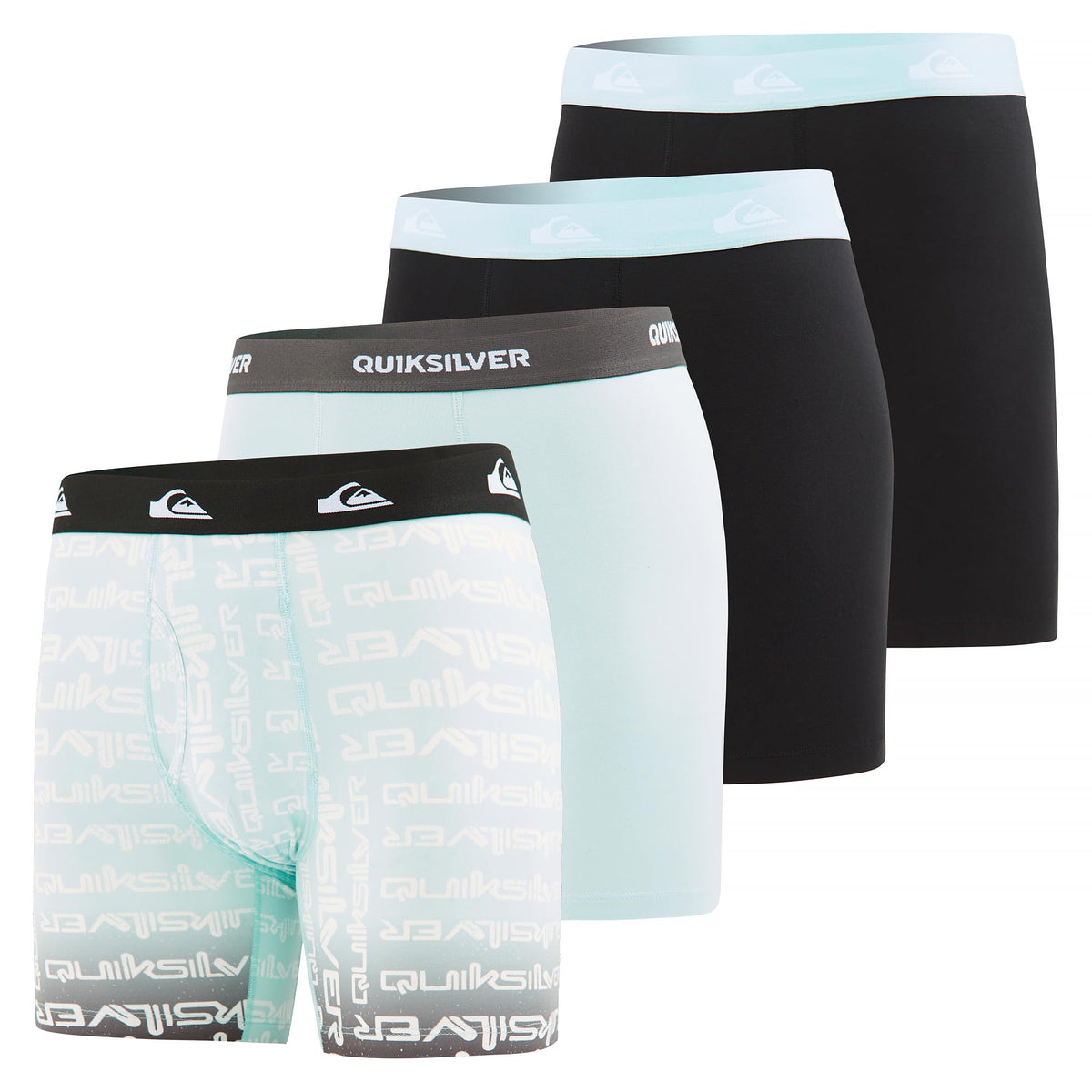 Quiksilver Mens Underwear, 4 Pack Supersoft Brushed Polyester Boxer Briefs
