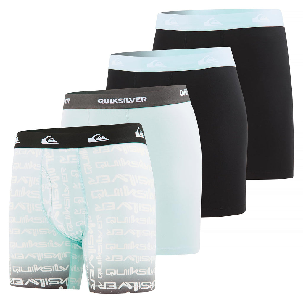 Quiksilver Mens Underwear, 4 Pack Supersoft Brushed Polyester Boxer Briefs