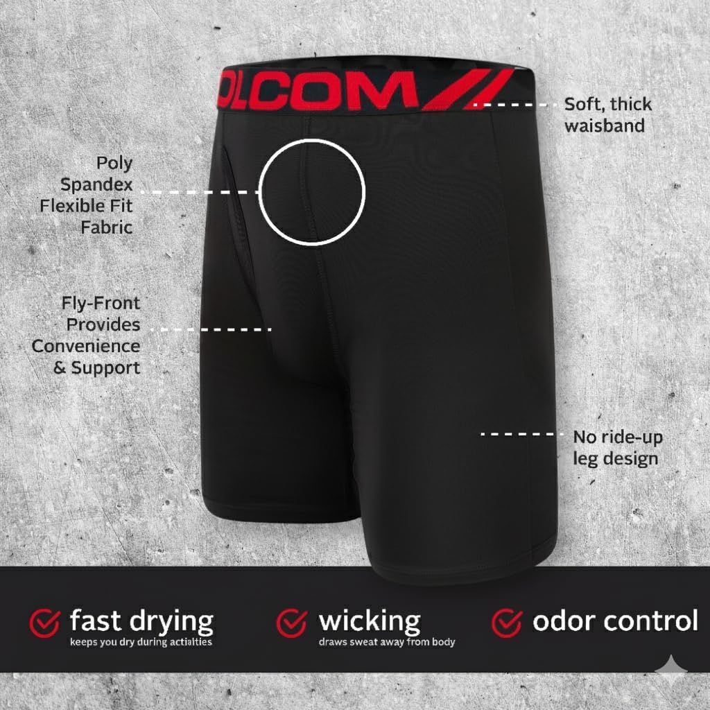 Volcom Męskie bokserki sportowe z poliestru i elastanu