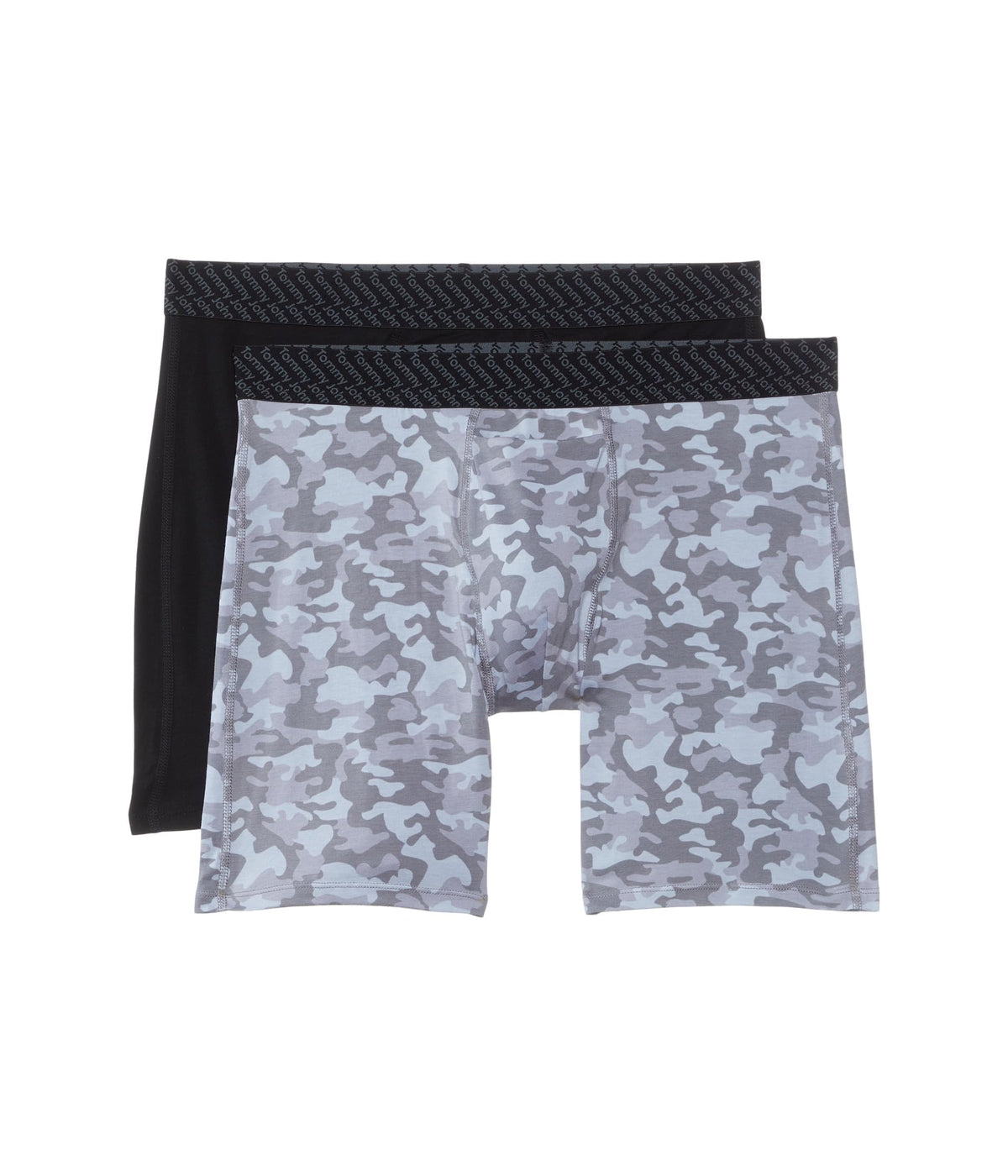 Tommy John Men’s Boxer Brief 8” Underwear - Cotton Basics Boxers with Supportive Contour Pouch