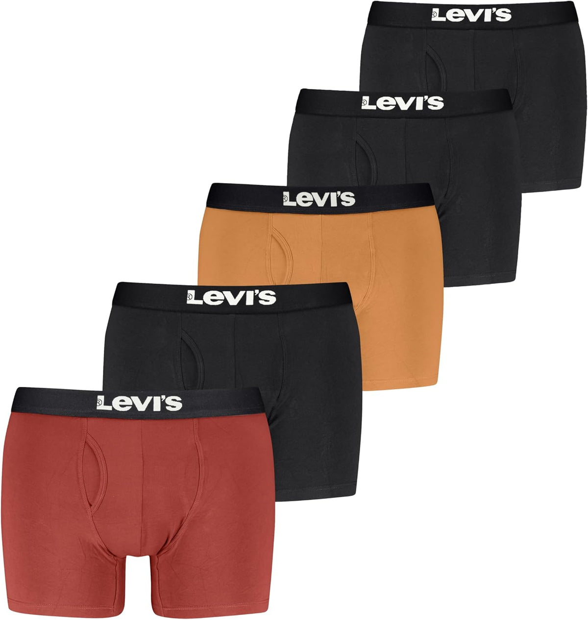 Levi's Men's 5-pack Boxer Brief, Soft Cotton, Tag-free, Breathable Comfort