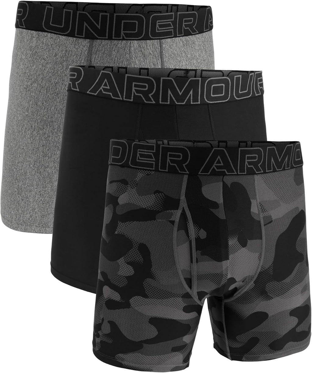 Under Armour Bielizna męska 15 cm Performance Tech Boxerjock - 3-pak, Czarny/szary/moro, L
