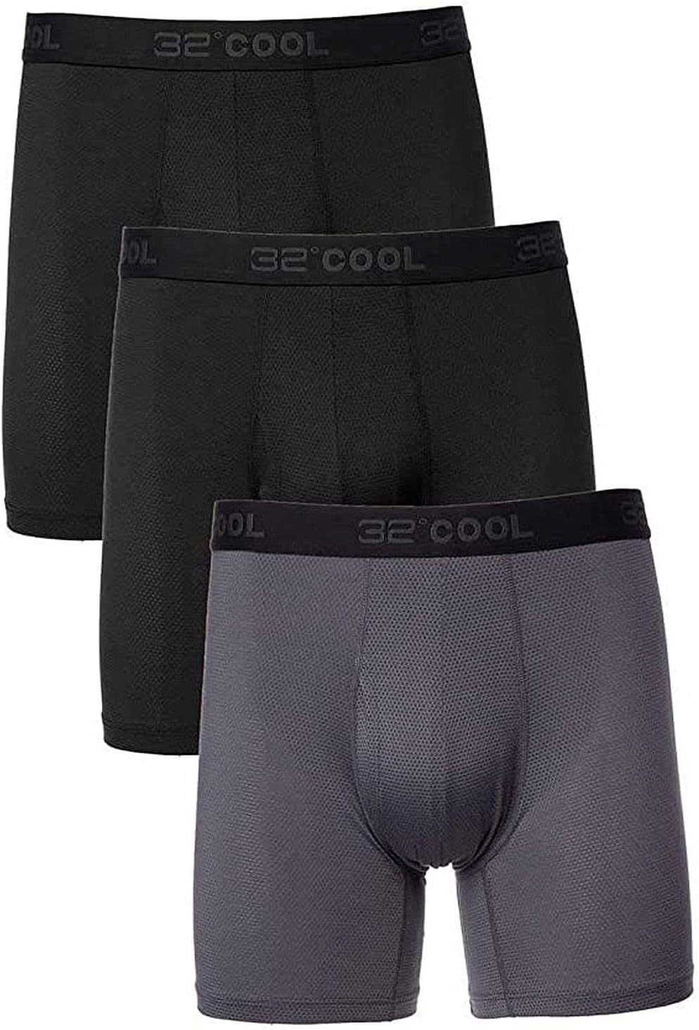 32° Cool Lot de 3 boxers pour homme Noir/anthracite/noir Taille L 36-38