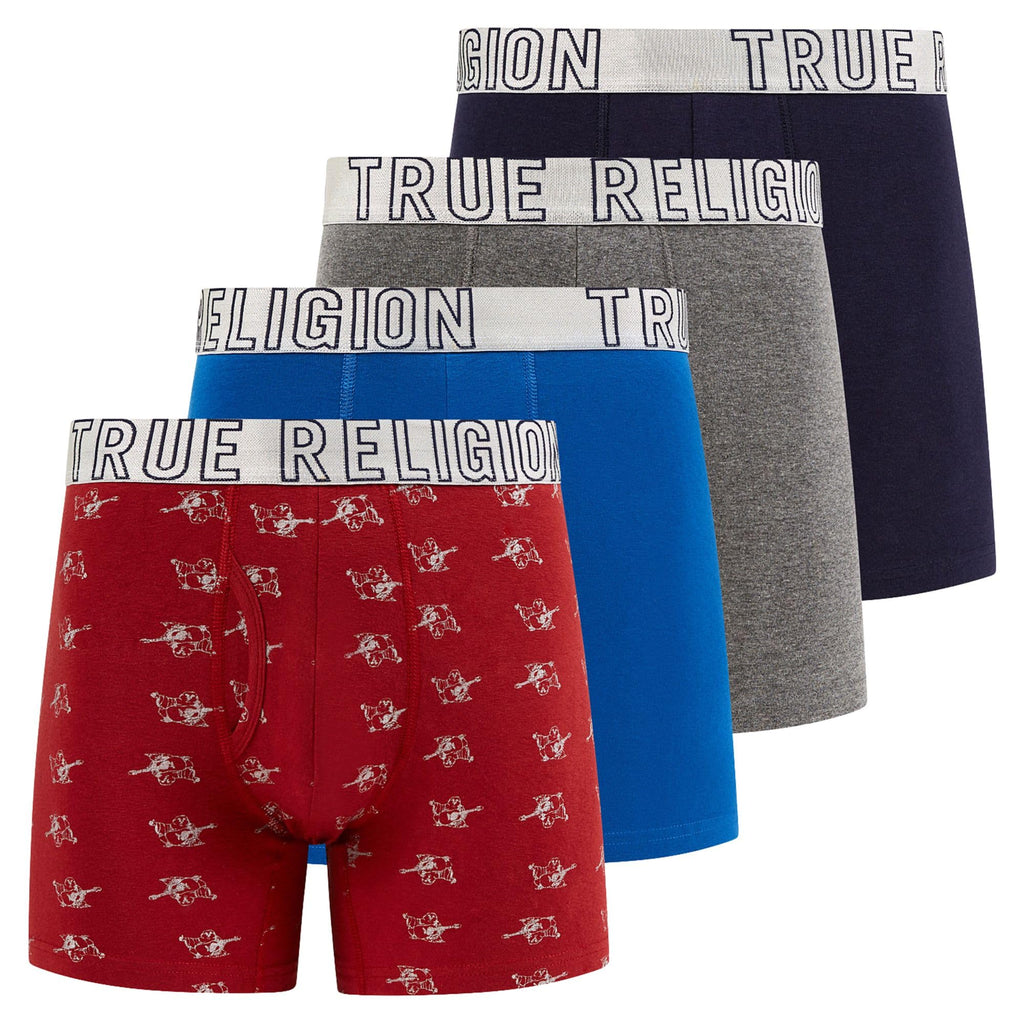 True Religion Mens Boxer Briefs Cotton Stretch Underwear for Men Pack of 4