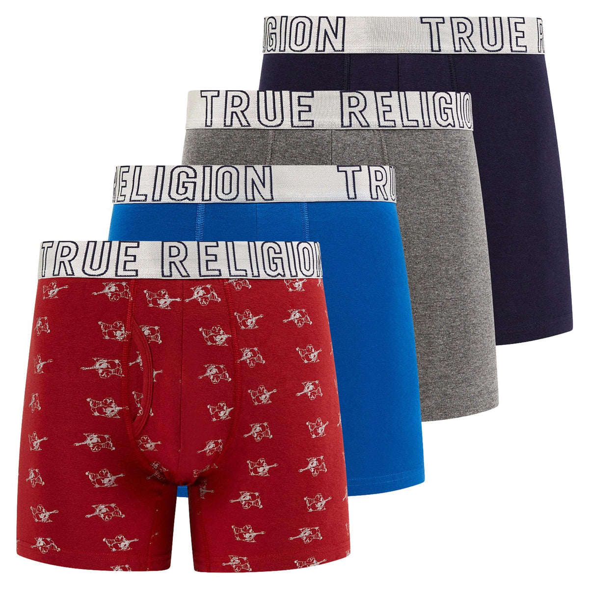 True Religion Mens Boxer Briefs Cotton Stretch Underwear for Men Pack of 4