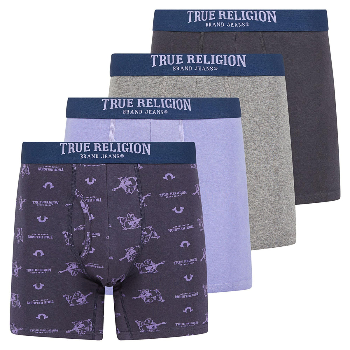 True Religion Mens Boxer Briefs Cotton Stretch Underwear for Men Pack of 4