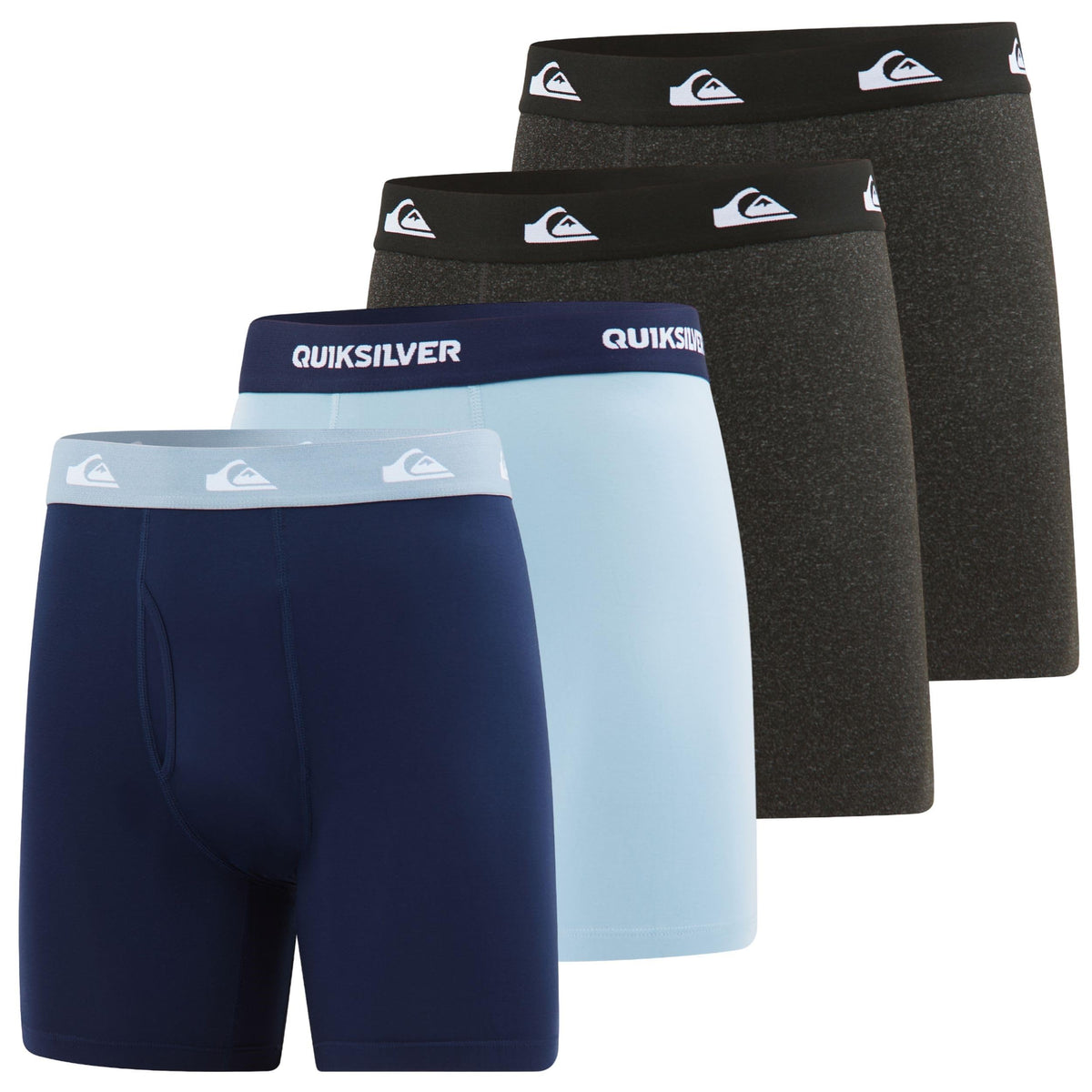 Quiksilver Mens Underwear, 4 Pack Supersoft Brushed Polyester Boxer Briefs