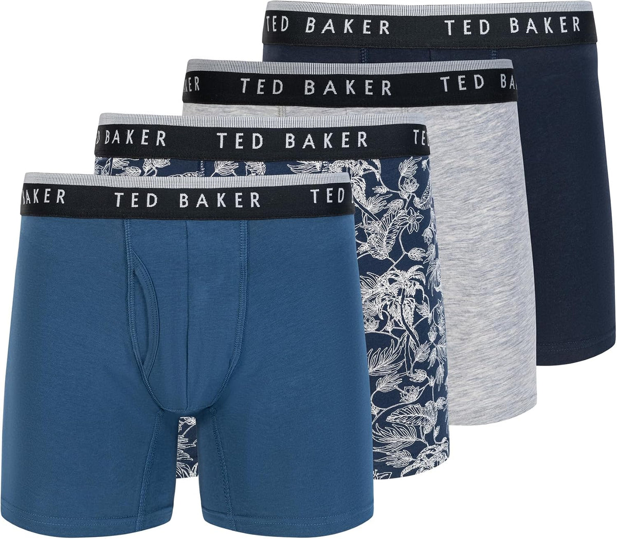 Ted Baker Męskie 4-pak bawełnianych bokserek ze stretchem (4 sztuki)