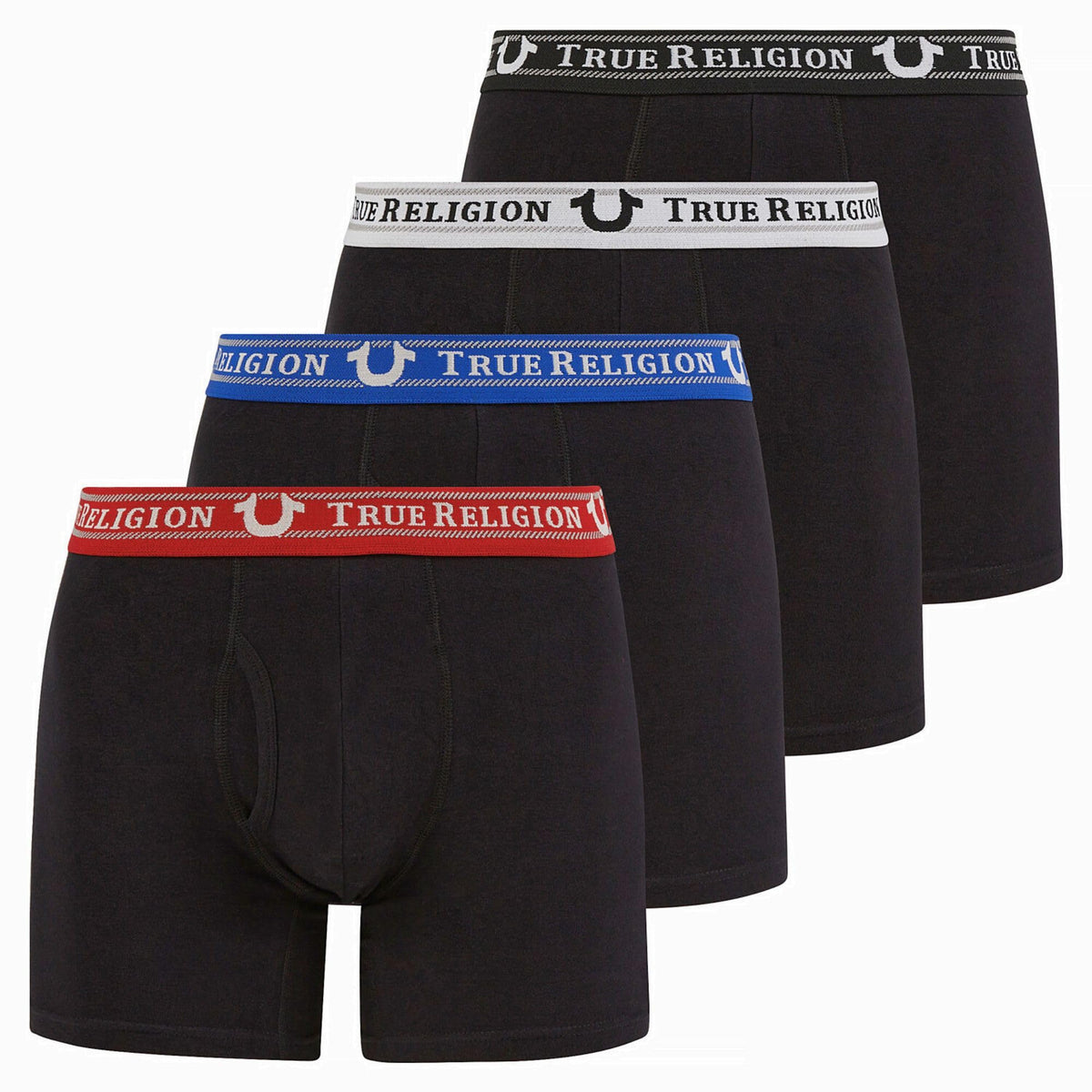 True Religion Mens Boxer Briefs Cotton Stretch Underwear for Men Pack of 4