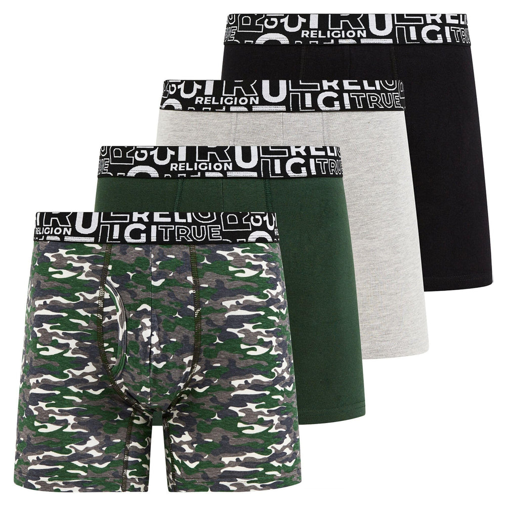 True Religion Mens Boxer Briefs Cotton Stretch Underwear for Men Pack of 4