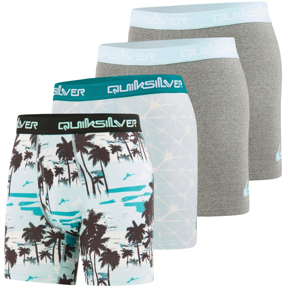 Quiksilver Mens Underwear, 4 Pack Supersoft Brushed Polyester Boxer Briefs