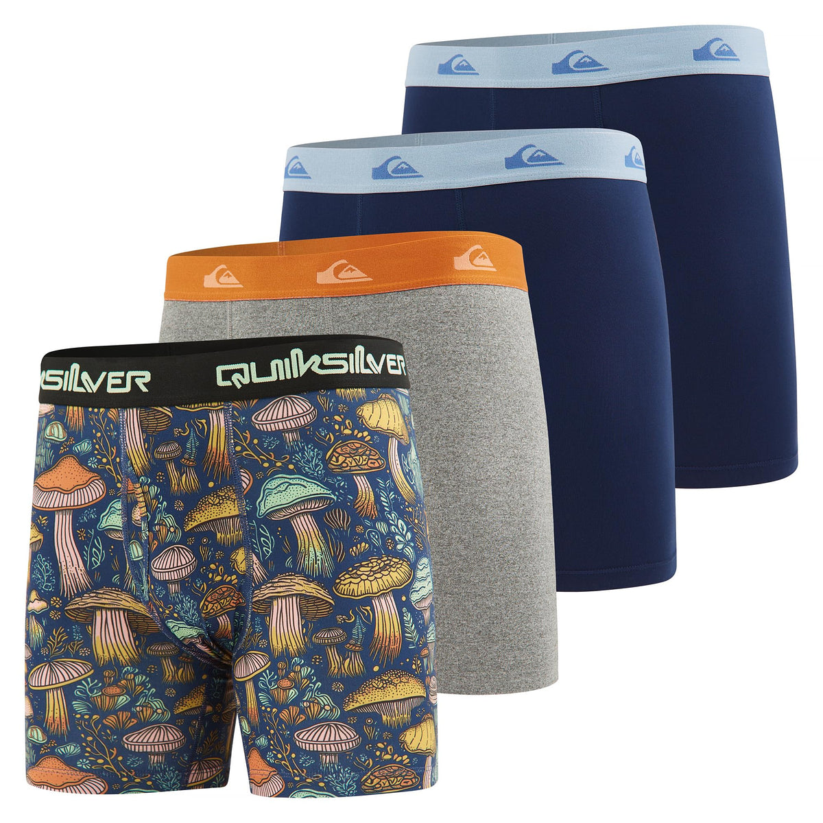 Quiksilver Mens Underwear, 4 Pack Supersoft Brushed Polyester Boxer Briefs