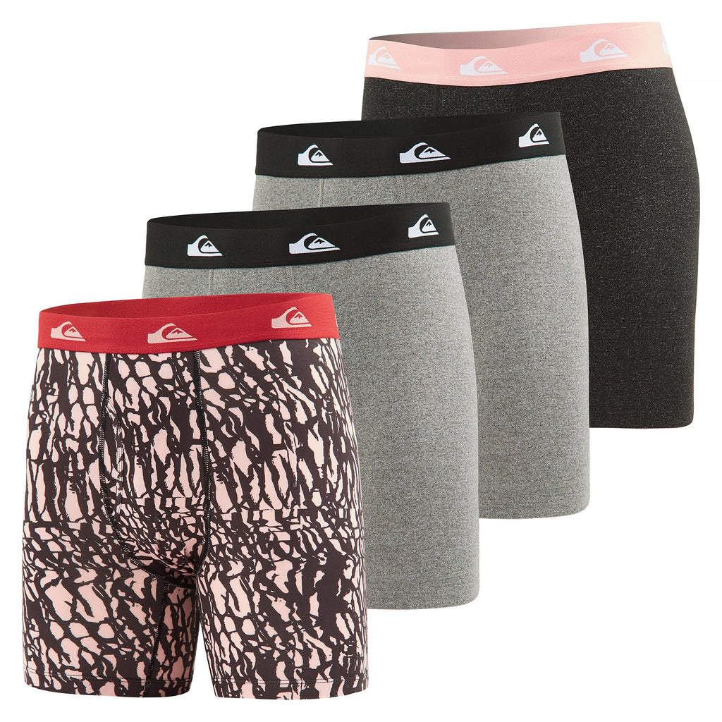 Quiksilver Mens Underwear, 4 Pack Supersoft Brushed Polyester Boxer Briefs