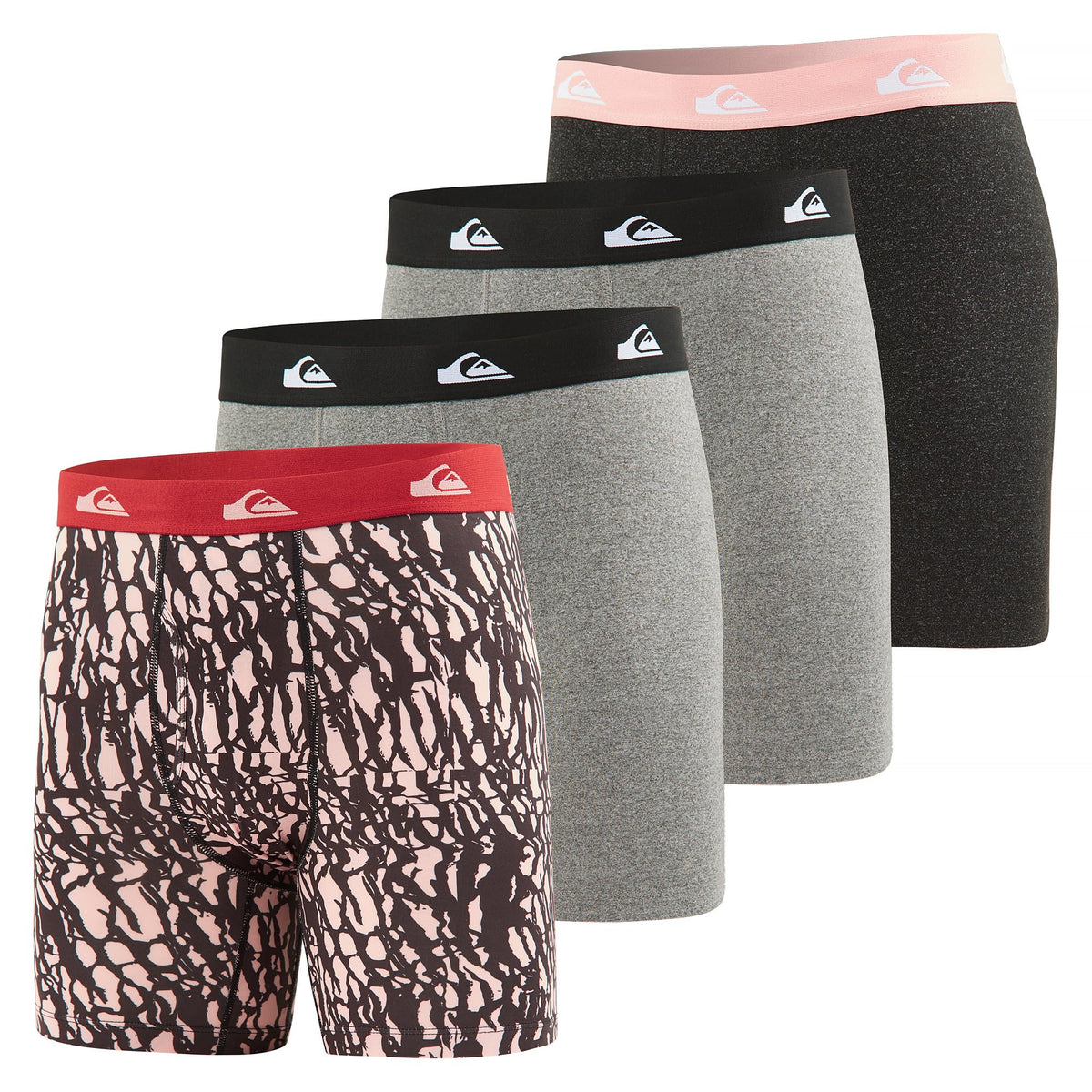 Quiksilver Mens Underwear, 4 Pack Supersoft Brushed Polyester Boxer Briefs